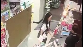 Girl Pissing in Mart and Drinking Her Urine